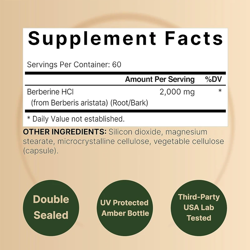 Berberine Supplement  60 Veget - огляд і ціна Berberine Hcl Capsule